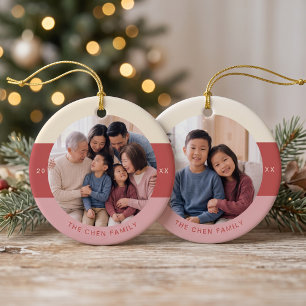 Décoration En Céramique Cadeau de Noël Photo de Famille Moderne