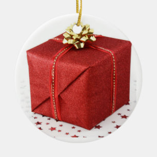 Décoration En Céramique Cadeau de Noël rouge