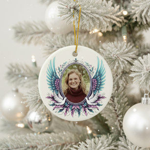 Décoration En Céramique Cadeau de souvenir personnalisé avec photo d'ailes