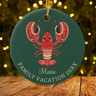 Décoration En Céramique Cadeau de vacances de famille dans le Maine Homard