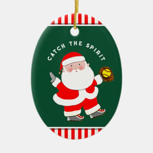 Décoration En Céramique Cadeau de vacances Softball (Devant)