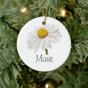 Décoration En Céramique Cadeau Floral Fleur de Naissance AVRIL Marguerite