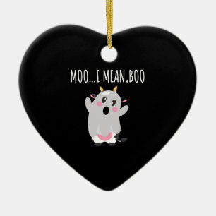Décoration En Céramique Cadeau Halloween Vache Fantôme Meugle Je Veux Dire