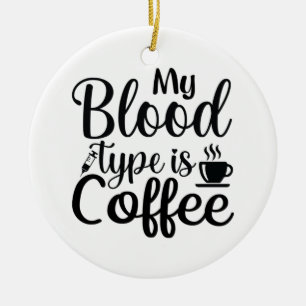 Décoration En Céramique Cadeau Infirmière Mon Sang Est Café