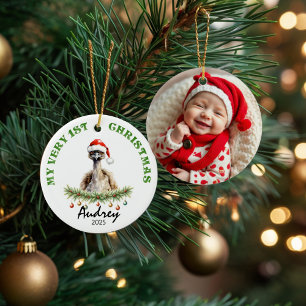 Décoration En Céramique Cadeau personnalisé avec nom et photo avec un émeu