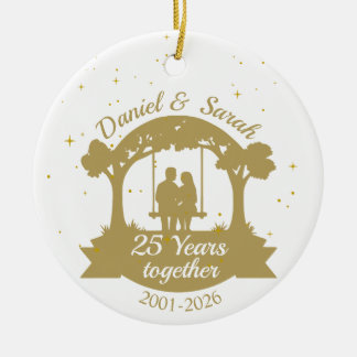 Décoration En Céramique Cadeau personnalisé de 25e anniversaire de mariage