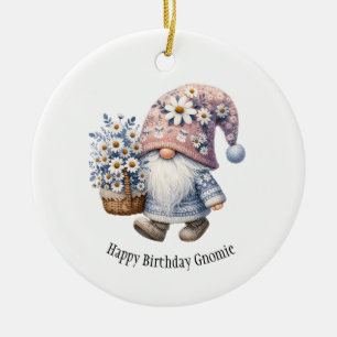 Décoration En Céramique Cadeau Personnalisé Joyeux Anniversaire Gnome