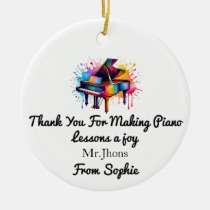 Décoration En Céramique Cadeau personnalisé pour professeur de piano, Prof