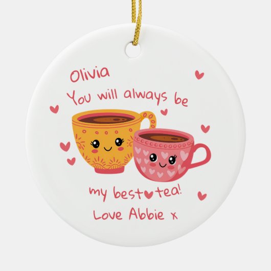 Décoration En Céramique Cadeau photo Bestie personnalisé (Devant)