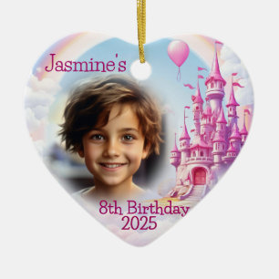 Décoration En Céramique Cadeau photo personnalisé pour les 8 ans d'une fil