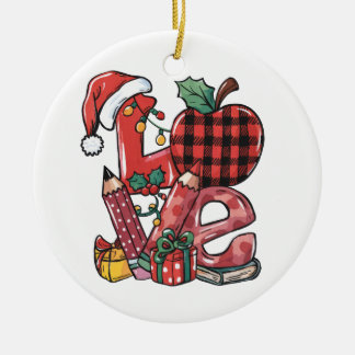 Décoration En Céramique Cadeau pour Enseignant | Joyeux Noël Amour