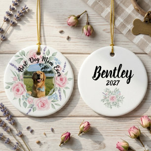 Décoration En Céramique Cadeau pour maman de chien – Souvenir de rose flor