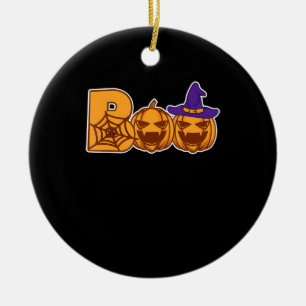 Décoration En Céramique Cadeau Spider Boo Halloween Citrouille Visages S