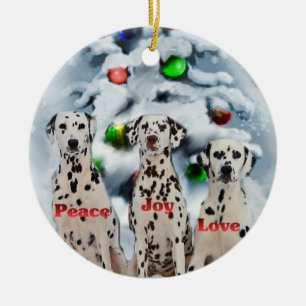 Décoration En Céramique Cadeaux de Noël Dalmatiens