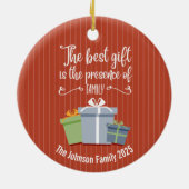 Décoration En Céramique Cadeaux de Noël Message de vacances Monogramme (Dos)