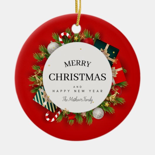 Décoration En Céramique Cadeaux de Noël Red Green (Devant)