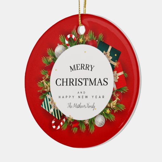 Décoration En Céramique Cadeaux de Noël Red Green (Gauche)