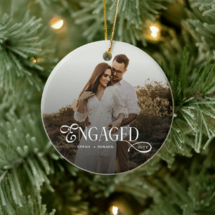 Décoration En Céramique Cadeaux de photo pour couples chic modernes fiancé