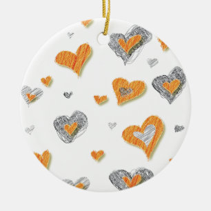 Décoration En Céramique Cadeaux motifs griffés tendance gris orange