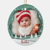 Décoration En Céramique Cadre photo mignon Premier Noël en grands-parents (Gauche)