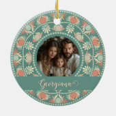 Décoration En Céramique Cadres photo personnalisées Retro Sage & Sand Mand (Dos)