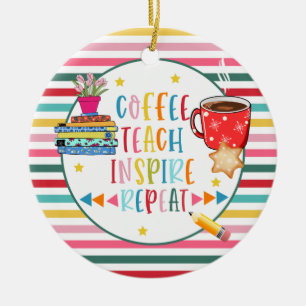 Décoration En Céramique Café de l'enseignant de Noël enseigner le désin