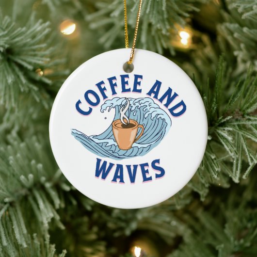 Décoration En Céramique Café et Vagues (Arbre)