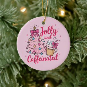 Décoration En Céramique Café Joyeux & Caféiné Noël Rétro Tendance 