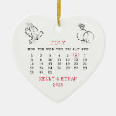 Décoration En Céramique Calendrier cardiaque Mariage d'été 2024 (Devant)