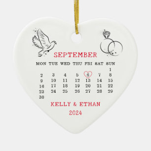 Décoration En Céramique Calendrier cardiaque Marié Automne 2024