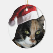 Décoration En Céramique Calico Cat avec un Casquette du Père Noël (Gauche)