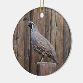 DÉCORATION EN CÉRAMIQUE CALIFORNIA QUAIL À BARNBOARD (Gauche)