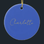 Décoration En Céramique Calligraphie Or Couleur Deep Royal Nom personnalis<br><div class="desc">Si vous recherchez un design simple,  lisible et minimaliste,  c'est pour vous.</div>