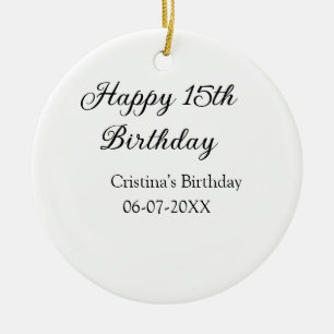 Décoration En Céramique calligraphie simple minimum heureux 15e anniversai
