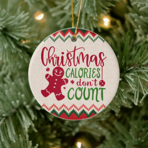 Décoration En Céramique Calories de Noël ne comptent pas - Drôle entraînem