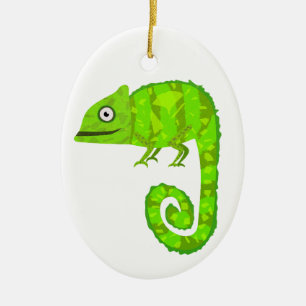 Décoration En Céramique Caméléon mignon vert