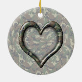 Décoration En Céramique Camouflage Woodland Forest Heart sur Camo (Dos)