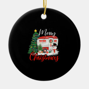 Décoration En Céramique Camping Christmas Tree Chemise Lights Cadeau Campi