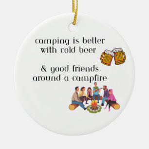 Décoration En Céramique Camping est meilleur avec la bière froide sur un