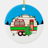 Décoration En Céramique Camping personnalisé Noël à thème (Devant)