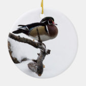 Décoration En Céramique Canard en bois dans la neige (Dos)