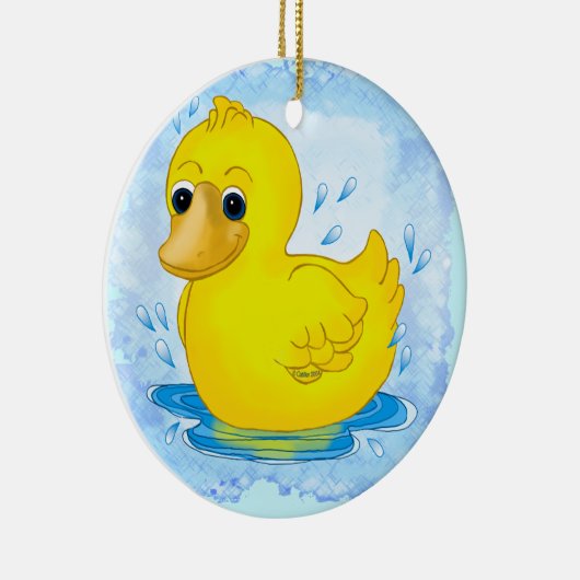 Décoration En Céramique Canard en caoutchouc jaune (Droite)
