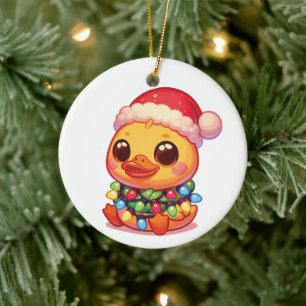 Décoration En Céramique Canard Joyeux Noël Animaux d'hiver Cute Canards