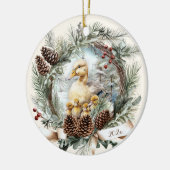 Décoration En Céramique Canards animaux de ferme Vignoble pinecone couronn (Gauche)