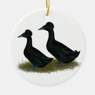 Décoration En Céramique Canards :  Crêté noir
