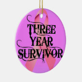 Décoration En Céramique Cancer du sein 3 ans Survivant (Droite)