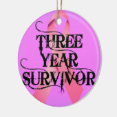 Décoration En Céramique Cancer du sein 3 ans Survivant (Gauche)