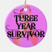 Décoration En Céramique Cancer du sein 3 ans Survivant (Dos)