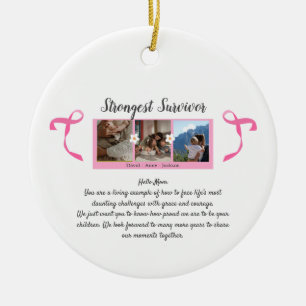 Décoration En Céramique Cancer du sein Survivant Trois photos Collage Mug