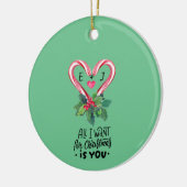 Décoration En Céramique Candy Canes,Holly Berry,Amour,Monogramme (Gauche)